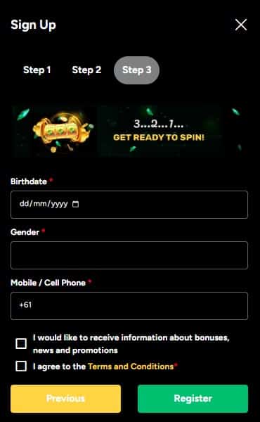 Ozwin Casino Login screenshot